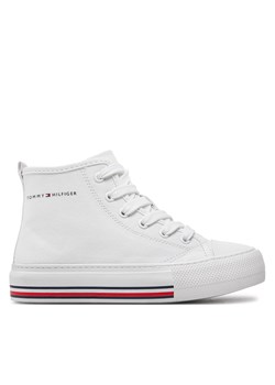 Trampki Tommy Hilfiger High Top Lace-Up Sneaker T3A9-33188-1687 M Biały ze sklepu eobuwie.pl w kategorii Trampki dziecięce - zdjęcie 169497238
