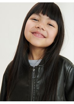 Reserved - Kurtka bomber z imitacji skóry - ciemnobrązowy ze sklepu Reserved w kategorii Kurtki dziewczęce - zdjęcie 169498325