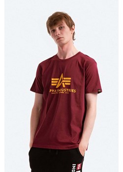 Alpha Industries t-shirt bawełniany Basic T-Shirt kolor czerwony z nadrukiem 100501.184 ze sklepu PRM w kategorii T-shirty męskie - zdjęcie 169499295