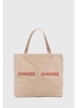 Samsoe Samsoe torebka FRINKA kolor beżowy F20300113 ze sklepu PRM w kategorii Torby Shopper bag - zdjęcie 169499309