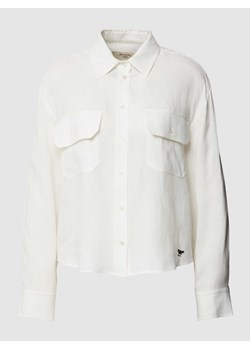 Bluzka lniana z nakładanymi kieszeniami z patką na piersi model ‘EUREKA’ ze sklepu Peek&Cloppenburg  w kategorii Koszule damskie - zdjęcie 169500027