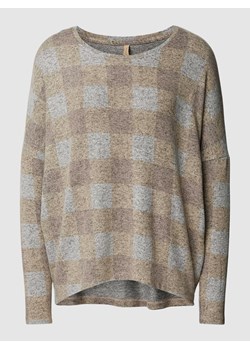 Sweter z dzianiny ze wzorem w kratę model ‘BIARA’ ze sklepu Peek&Cloppenburg  w kategorii Swetry damskie - zdjęcie 169500119