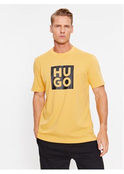 Hugo T-Shirt Daltor 50473891 Żółty Regular Fit ze sklepu MODIVO w kategorii T-shirty męskie - zdjęcie 169501295