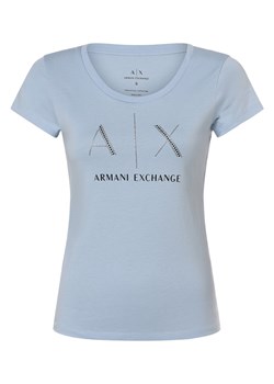 Armani Exchange Koszulka damska Kobiety Bawełna jasnoniebieski nadruk ze sklepu vangraaf w kategorii Bluzki damskie - zdjęcie 169503838