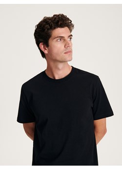Reserved - Bawełniany t-shirt regular - czarny ze sklepu Reserved w kategorii T-shirty męskie - zdjęcie 169507108