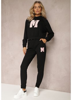 Czarne Spodnie Dresowe z Naszywką na Nogawce Aralsta ze sklepu Renee odzież w kategorii Spodnie damskie - zdjęcie 169507905