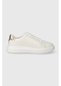 Calvin Klein sneakersy skórzane CUPSOLE LACE UP LEATHER kolor biały HW0HW01987 ze sklepu ANSWEAR.com w kategorii Trampki damskie - zdjęcie 169509518