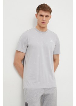 adidas t-shirt bawełniany męski kolor szary wzorzysty IS1827 ze sklepu ANSWEAR.com w kategorii T-shirty męskie - zdjęcie 169509758