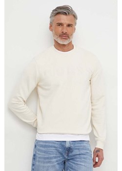 Guess bluza BEAU męska kolor beżowy z aplikacją M4GQ08 KBK32 ze sklepu ANSWEAR.com w kategorii Bluzy męskie - zdjęcie 169518457