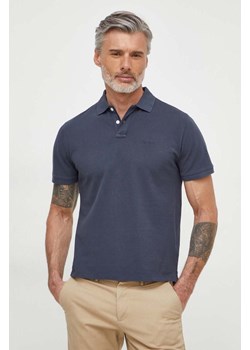 Pepe Jeans polo bawełniane kolor granatowy gładki ze sklepu ANSWEAR.com w kategorii T-shirty męskie - zdjęcie 169518676