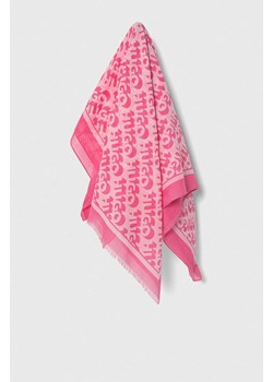 HUGO szal bawełniany kolor różowy wzorzysty 50514001 ze sklepu ANSWEAR.com w kategorii Szaliki i chusty damskie - zdjęcie 169518717