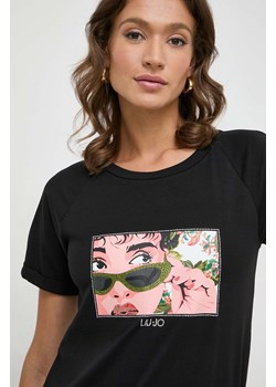 Liu Jo t-shirt damski kolor czarny ze sklepu ANSWEAR.com w kategorii Bluzki damskie - zdjęcie 169518879
