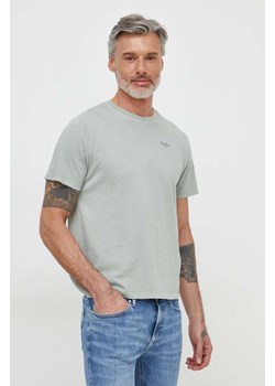 Pepe Jeans t-shirt bawełniany Jacko męski kolor zielony gładki ze sklepu ANSWEAR.com w kategorii T-shirty męskie - zdjęcie 169518945