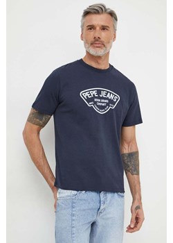 Pepe Jeans t-shirt bawełniany Cherry męski kolor granatowy z nadrukiem ze sklepu ANSWEAR.com w kategorii T-shirty męskie - zdjęcie 169519015