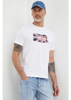 Pepe Jeans t-shirt bawełniany Clag męski kolor biały z nadrukiem ze sklepu ANSWEAR.com w kategorii T-shirty męskie - zdjęcie 169519025