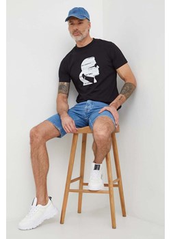 Karl Lagerfeld t-shirt bawełniany męski kolor czarny z nadrukiem ze sklepu ANSWEAR.com w kategorii T-shirty męskie - zdjęcie 169519138
