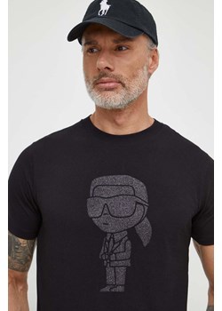 Karl Lagerfeld t-shirt bawełniany męski kolor czarny z nadrukiem ze sklepu ANSWEAR.com w kategorii T-shirty męskie - zdjęcie 169519155