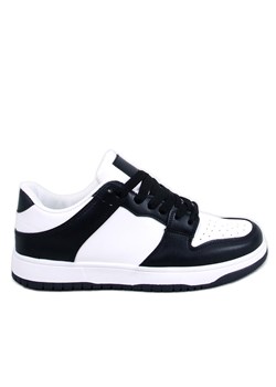 Sneakersy dwukolorowe Ballou Black białe ze sklepu ButyModne.pl w kategorii Buty sportowe damskie - zdjęcie 169525146