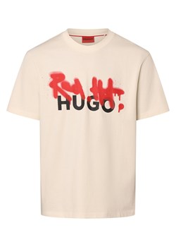 HUGO Koszulka męska - Dinricko Mężczyźni Bawełna écru nadruk ze sklepu vangraaf w kategorii T-shirty męskie - zdjęcie 169530069