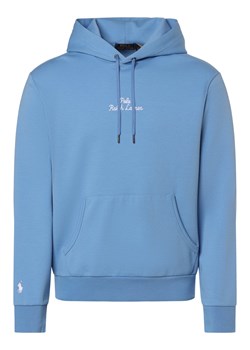 Polo Ralph Lauren Męski sweter z kapturem Mężczyźni Bawełna niebieski jednolity ze sklepu vangraaf w kategorii Bluzy męskie - zdjęcie 169530086