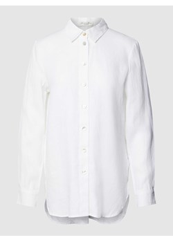 Bluzka lniana z wykładanym kołnierzem ze sklepu Peek&Cloppenburg  w kategorii Koszule damskie - zdjęcie 169533867