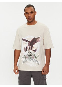 Jack&Jones T-Shirt Rush Skull 12216298 Beżowy Relaxed Fit ze sklepu MODIVO w kategorii T-shirty męskie - zdjęcie 169536305