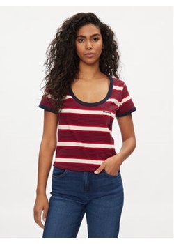 Wrangler T-Shirt Ringer 112350311 Czerwony Slim Fit ze sklepu MODIVO w kategorii Bluzki damskie - zdjęcie 169536399