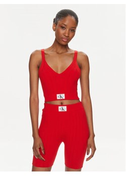 Calvin Klein Jeans Top Label J20J223152 Czerwony Slim Fit ze sklepu MODIVO w kategorii Bluzki damskie - zdjęcie 169536477