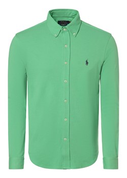 Polo Ralph Lauren Koszula męska Mężczyźni Slim Fit Bawełna zielony jednolity ze sklepu vangraaf w kategorii Koszule męskie - zdjęcie 169536977