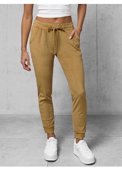 Spodnie dresowe damskie welurowe camelowe OZONEE O/CR98107 ze sklepu ozonee.pl w kategorii Spodnie męskie - zdjęcie 169540258