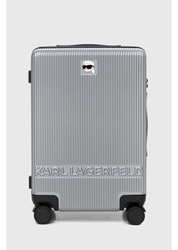 Karl Lagerfeld walizka kolor szary ze sklepu ANSWEAR.com w kategorii Walizki - zdjęcie 169544185
