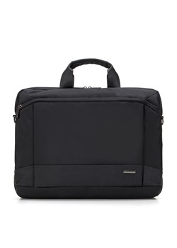 Męska torba na laptopa 15,6” z połyskującą wstawką czarna ze sklepu WITTCHEN w kategorii Torby na laptopa - zdjęcie 169556357