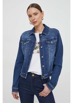 Liu Jo kurtka jeansowa damska kolor granatowy przejściowa ze sklepu ANSWEAR.com w kategorii Kurtki damskie - zdjęcie 169556805