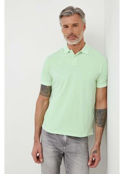 Pepe Jeans polo bawełniane NEW OLIVER GD kolor zielony gładki PM542099 ze sklepu ANSWEAR.com w kategorii T-shirty męskie - zdjęcie 169556836