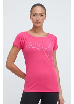 Puma t-shirt treningowy Favorite kolor różowy 522420 ze sklepu ANSWEAR.com w kategorii Bluzki damskie - zdjęcie 169557077