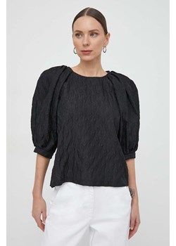 Custommade bluzka Ulrikke damska kolor czarny gładka 999355297 ze sklepu ANSWEAR.com w kategorii Bluzki damskie - zdjęcie 169557078