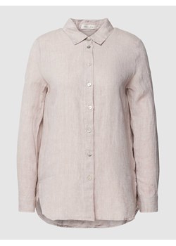Bluzka lniana z wykładanym kołnierzem ze sklepu Peek&Cloppenburg  w kategorii Koszule damskie - zdjęcie 169557727