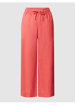 Spodnie lniane z szeroką nogawką o długości 3/4 ze sklepu Peek&Cloppenburg  w kategorii Spodnie damskie - zdjęcie 169557779