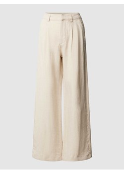 Spodnie z szerokimi nogawkami w jednolitym kolorze ze sklepu Peek&Cloppenburg  w kategorii Spodnie damskie - zdjęcie 169558219