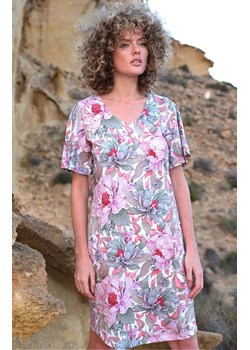 Bawełniana koszula nocna damska w kwiaty 258, Kolor różowo-zielony, Rozmiar S, Cana ze sklepu Primodo w kategorii Koszule nocne - zdjęcie 169561575