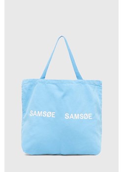 Samsoe Samsoe torebka FRINKA kolor niebieski F20300113 ze sklepu PRM w kategorii Torby materiałowe - zdjęcie 169564399