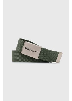 Carhartt WIP pasek Clip Belt Chrome kolor zielony I019176.1YFXX ze sklepu PRM w kategorii Paski męskie - zdjęcie 169564615