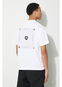 Carhartt WIP t-shirt bawełniany S/S Heart Bandana T-Shirt męski kolor biały z nadrukiem I033116.00A06 ze sklepu PRM w kategorii T-shirty męskie - zdjęcie 169564695