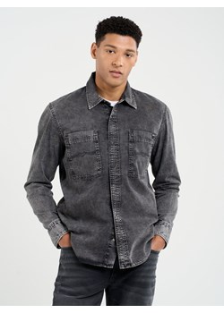 Koszula męska jeansowa ciemnoszara Pars 908 ze sklepu Big Star w kategorii Koszule męskie - zdjęcie 169566047