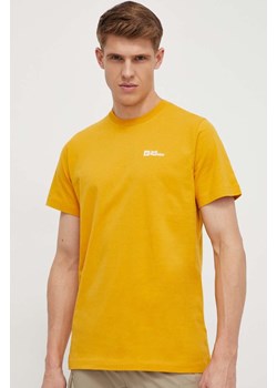 Jack Wolfskin t-shirt bawełniany kolor żółty 1808382 ze sklepu ANSWEAR.com w kategorii T-shirty męskie - zdjęcie 169567416