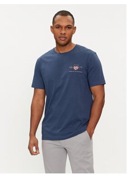 Gant T-Shirt Archive Shield 2067004 Niebieski Regular Fit ze sklepu MODIVO w kategorii T-shirty męskie - zdjęcie 169570246