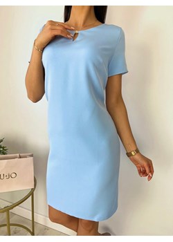 Błękitna Klasyczna Sukienka ze sklepu ModnaKiecka.pl w kategorii Sukienki - zdjęcie 169585327