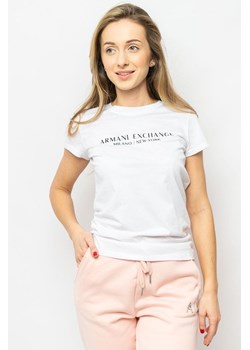 t-shirt damski armani exchange 8nytab yjg3z biały ze sklepu Royal Shop w kategorii Bluzki damskie - zdjęcie 169587806
