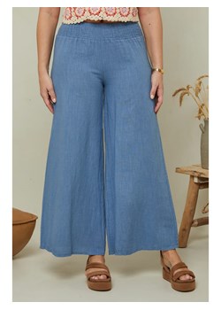 Curvy Lady Lniane spodnie w kolorze niebieskim ze sklepu Limango Polska w kategorii Spodnie damskie - zdjęcie 169588158