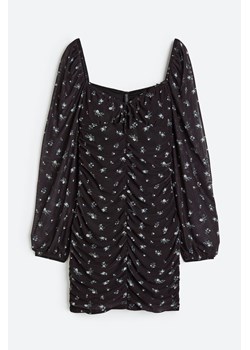 H & M - Marszczona sukienka z siateczki - Czarny ze sklepu H&M w kategorii Sukienki - zdjęcie 169590395